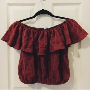 Kimchi Blue Off-Shoulder Bubble Top